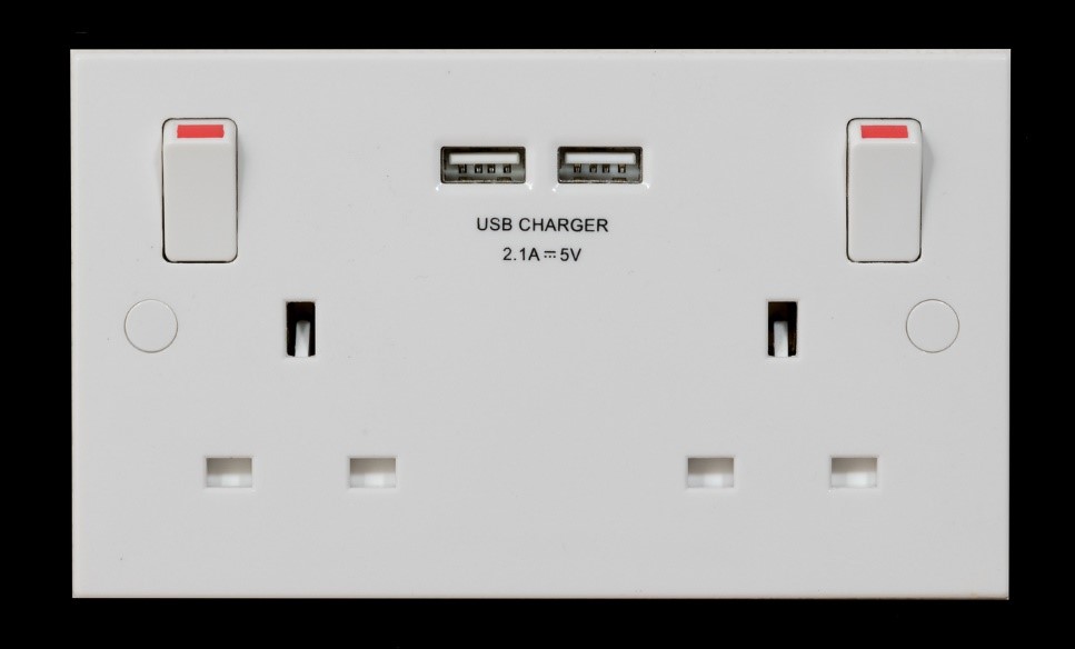 mk double socket with usb charger